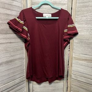 Ladies Ruffle Sleeve Top